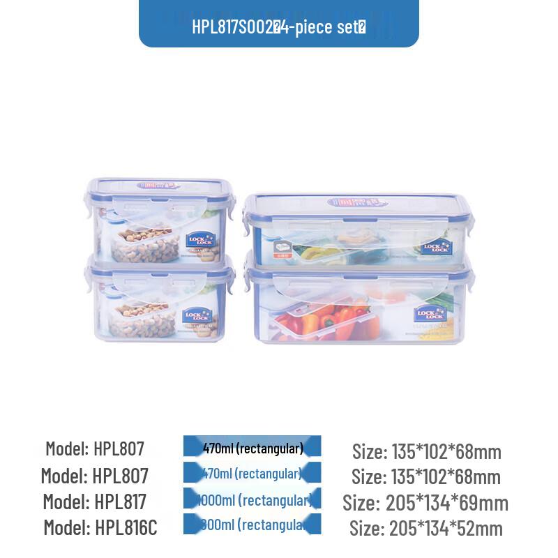 LOCK&LOCK High Borosilicate Glass Food Storage Container Set