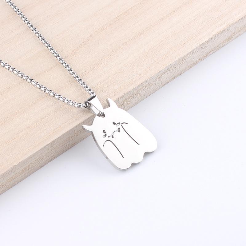 Devil Ghost Stainless Steel Necklace: Fashionable Unisex Titanium Sweater Chain