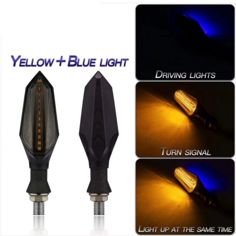 Motorcycle Turn Signal LED Indicator Blinker Light White Amber DRL Arrows LED Sequential Flowing 12V 10mm For Honda For Yamaha