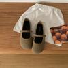 2025 Early Spring New French Retro Round Head with Mary Jane Shoes Femininity Plush Flat Shoes