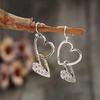 1 Pair Minimalist Retro Hollow Heart Shaped Earrings, Suitable for Women Everyday Casual Wear - Jewelry Gift for Friends