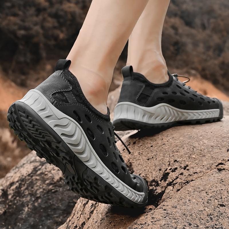 38-46 Summer Men's Large Handcrafted Mesh Breathable Hole Shoes Outdoor Casual Running Shoes Hiking Shoes