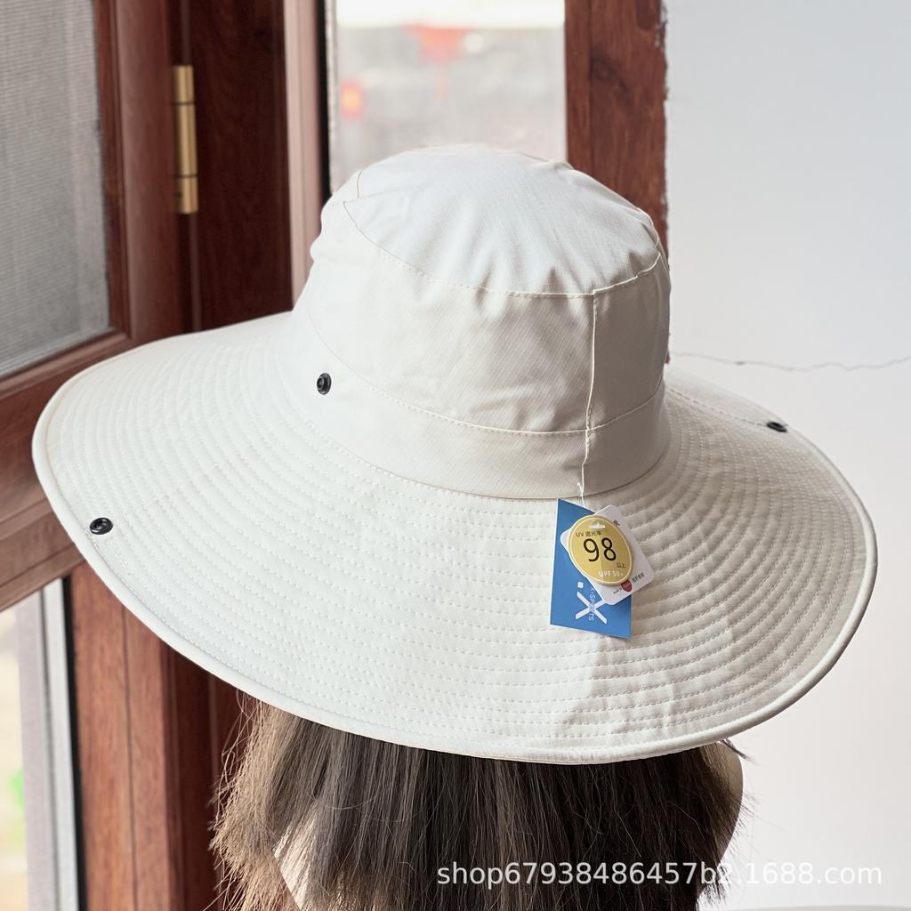 Large-brimmed Bucket Hat Women's Summer Sun Protection Sun Hat Outdoor Mountaineering Hat Travel Beach Quick-drying Basin Hat
