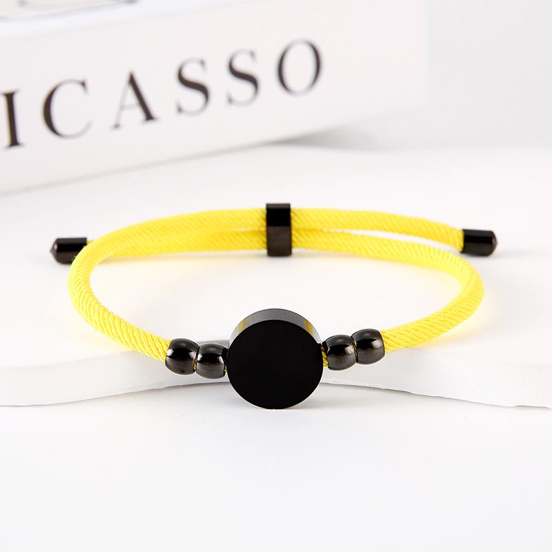 Stainless Steel Multi-Color Adjustable Bracelet with Round Tag for Laser Engraving, 15mm Hole