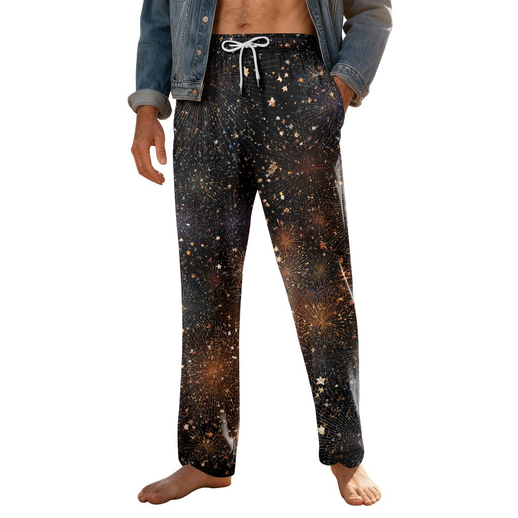 Men's Home Soft Pajama Pants Drawstring With Pockets Casual Sports Pants