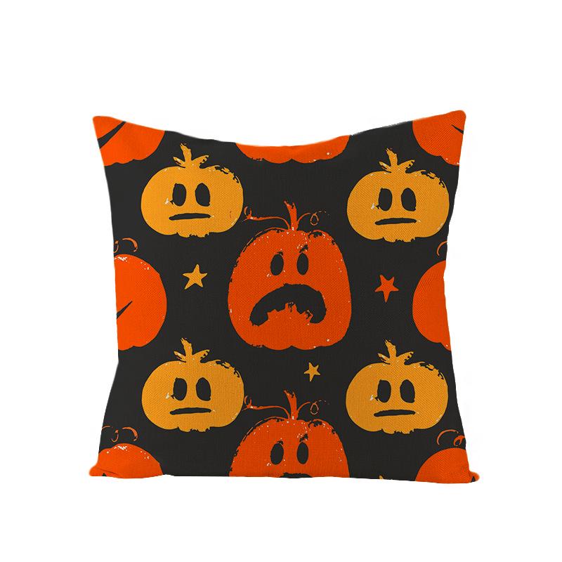 

Halloween Polyester Pillow Cover Home Pumpkin Ghost Fire Halloween Home Decoration Supplies Cushion Waist Pillow Cover 45 * 45Cm (excluding pillow core)