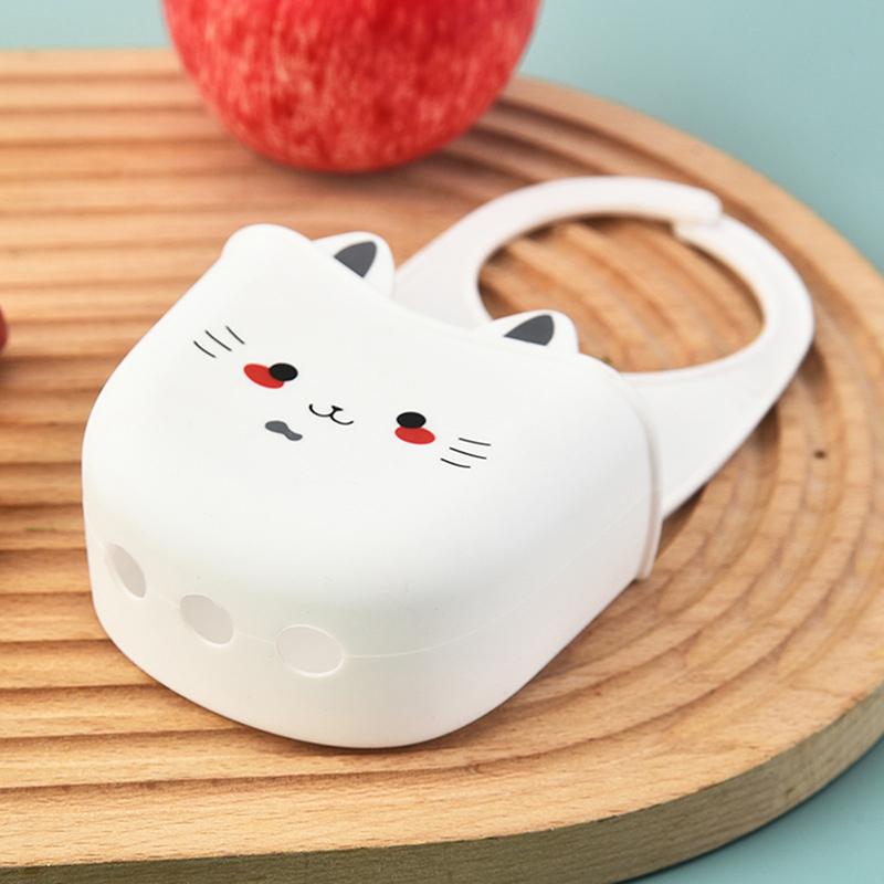 White Cartoon Cat Hanging Basket Soft Snap Fastener Faucet Sponge Holder Silicone Sink Hanging Storage Bag Faucet Accessories