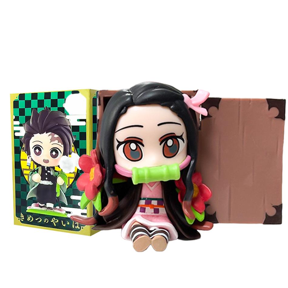 Demon Slayer Tanjiro Kamado Nezuko Anime Zeichentrickfigur Blindbox Kreative Personalisierte Statue Modell Ornament Überraschungsgeschenkbox