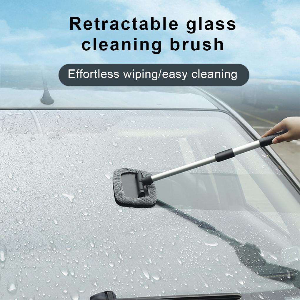 Alloy Rod Auto Windshield Brush Portable Reusable Washable Triangular Replacement Microfiber Cleaning Tool Accessories