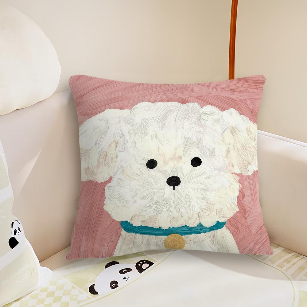 Cute cartoon art scribbled puppy dog cushion cover Plush Fabric Soft Double Sided Print Sofa Cushion Cover Throw Pillow Covers
