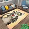 Cute Cartoon Cat Carpet with Heart and Flowers On Sunny Background Suitable for Use As an Anti-slip for Living Room Bedroom Sofas