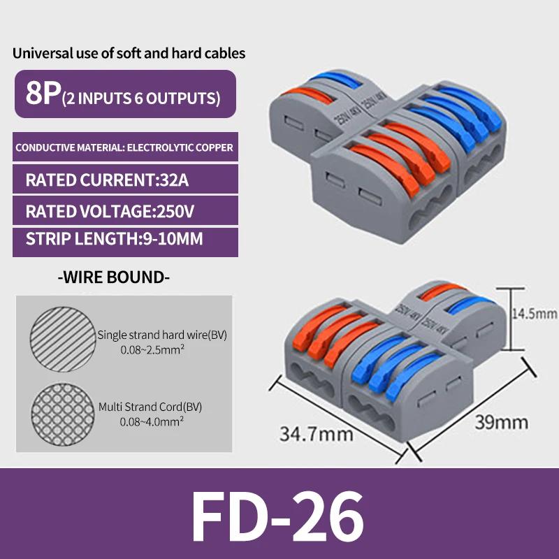 SPL-2 Fast 2-In 2-Out, 3-In 6-Out Wiring Terminals 2-Position 2/3/4/5pin  Connectors Wire Connectors electrical Connector Kit