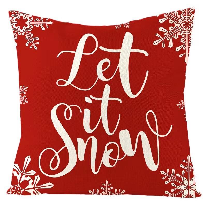 Christmas Pillow Red Christmas Tree Snowflake Home Decoration Pillow Cover