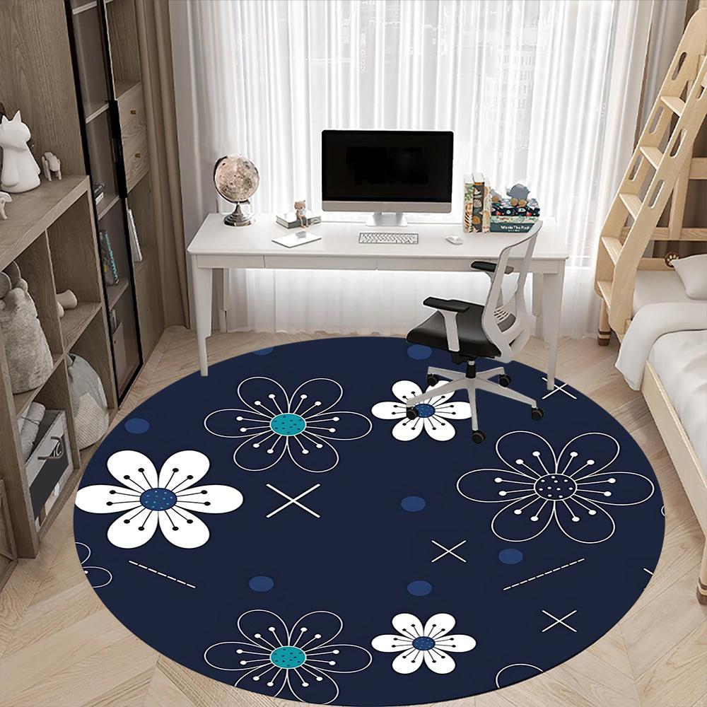 1PC Floral Pattern Chair Carpet for Office, Indoor Non-Slip Washable  Carpet, Soft Comfortable Mat For Office Room yy250930170