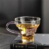 100ml Small Capacity Elegant Pink Butterfly Glass Mug Curved Handle Clear Coffee Tea Cup High Borosilicate Glass Cup Drinkware