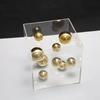 Abstract Art Metal Ball, Square Transparent Acrylic Container Box, Desktop Decoration Model, Home Decoration Crafts, Gifts