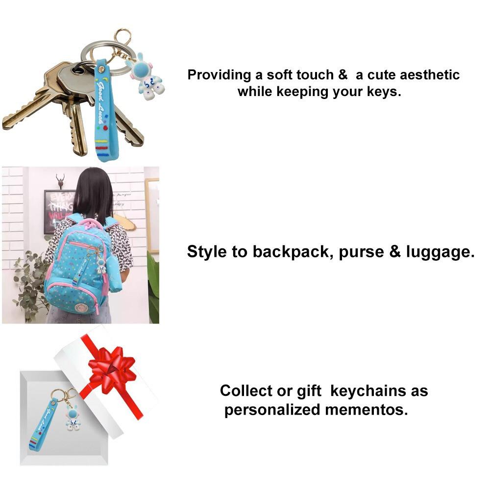 RSINC Cartoon Characters for Girls Boys Cute Silicon Keychain Astronaut | P B0DVZGTSRP