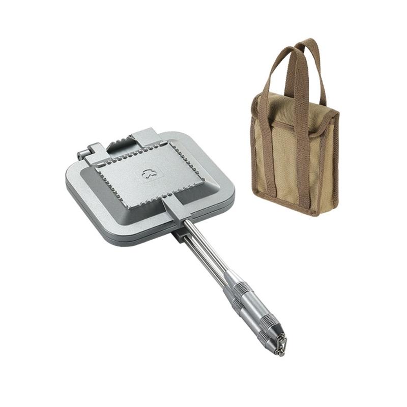 תבנית אפייה לסנדוויצ'ים מחבת טיגון ניידת לחוץ ידית ניתקת מגש גריל צד כפול מגש קליפס לארוחת בוקר עמיד