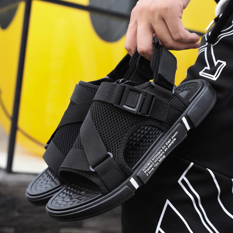 Trendy 2025 New Men's Sandals Casual Sports Beach Shoes Outer Wear Two-Use Flow Open Car Men's Slippers PVC Sole Grid Lining