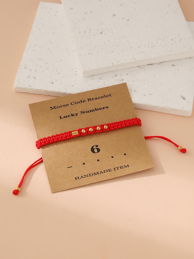 Handwoven Morse Code Number Flat Knot Bracelet Unisex Fashion Accessory