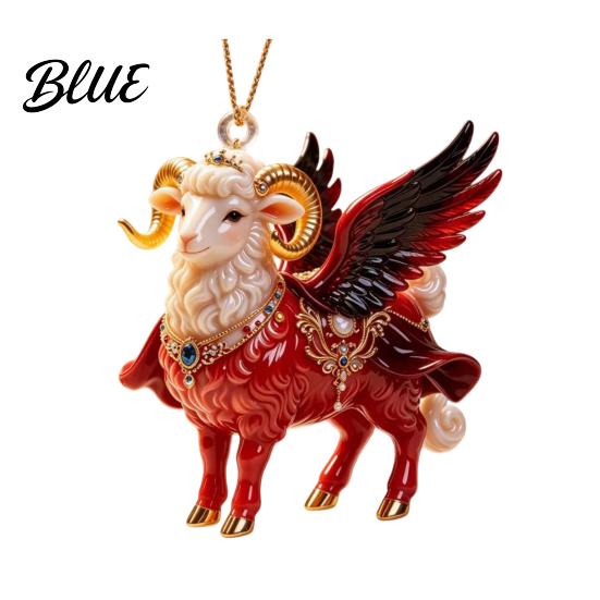 Decorative Hanging Charms Goat Christmas Tree Pendant Durable Acrylic Ornament Not Easy Ornament to Fade for Holiday And Car Decoration Collectibles