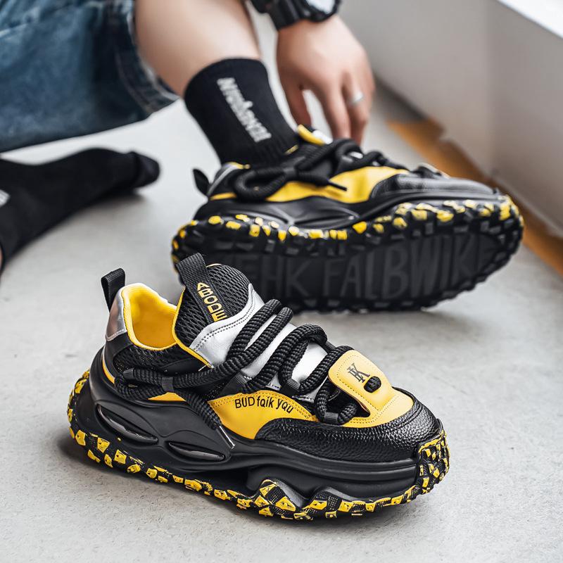 Fashion Men's Platform Sneakers Spring Summer Breathable Mesh Sports Shoes Men Casual Dad Basketball Shoes Running Shoes Tenis Masculino