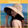 Black Vinyl Fisherman Hat With Wide Brim For Sun Protection Outdoor Summer Fashion Ladies