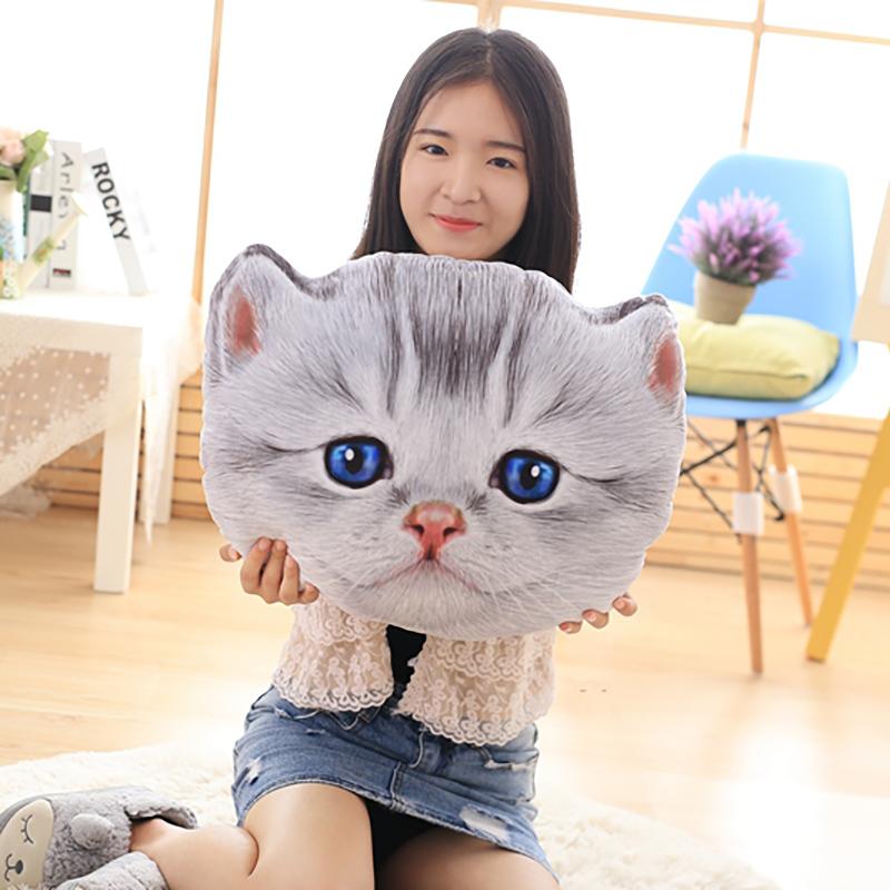 Scottish Fold Cat Plush Pillow Stuffed Soft Cartoon Animal Seat Cushion Back Support Plushie Sofa Chair Indoor Decor Gift