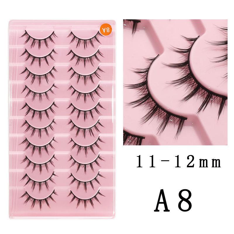 

Накладные ресницы корейских девушек — цельные, с черным жестким стержнем для завивки двойного века, естественный вид.