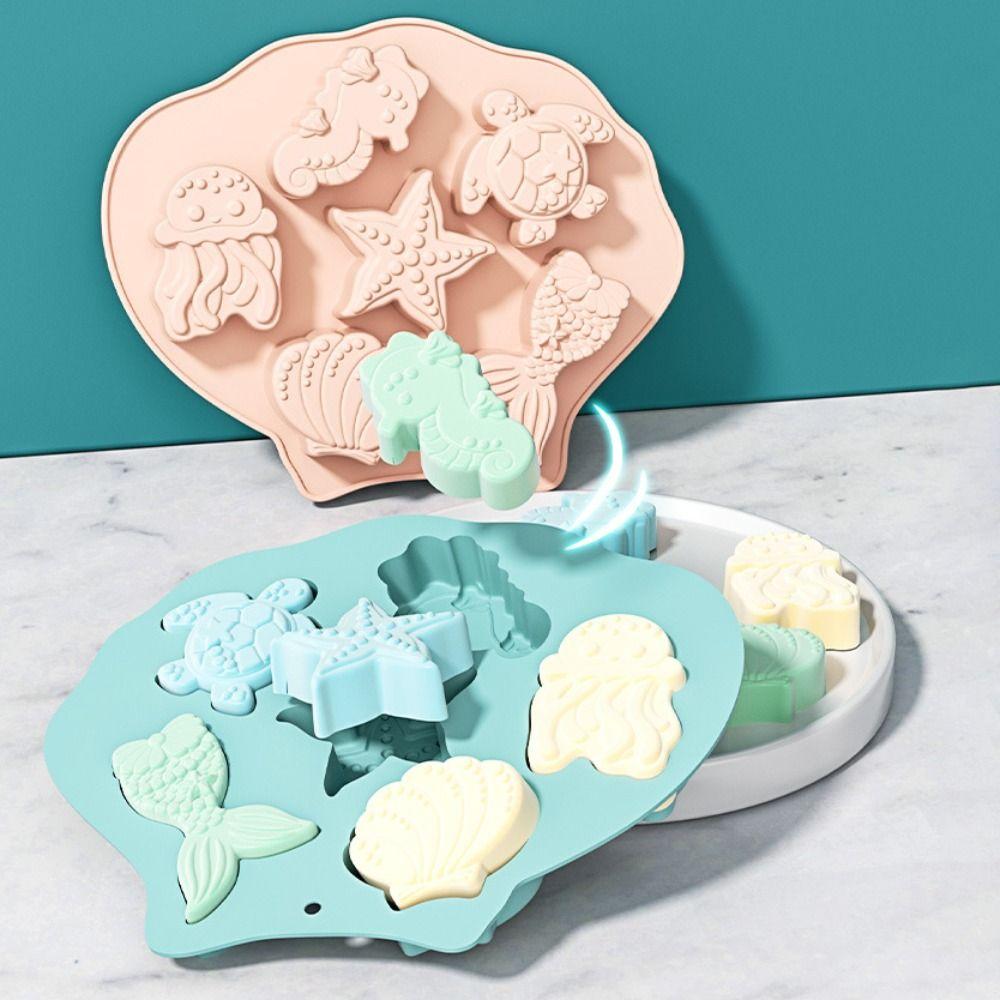 2 Piece Heat Resistant Ocean Theme Baking Mold Easy To Release Ice Cube Trays Cake Decorating