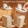 Luftdichter Lebensmittelaufbewahrungsbehälter Kunststoff Küchen Organizer Behälter mit Ausgießnase und Messbecherdeckel für Trockenfutter Reis Zucker Tierfutter