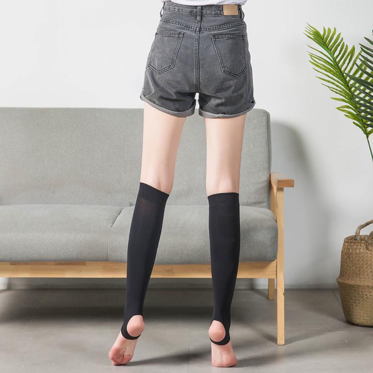 Luxuriou Velvet Mid-Calf Sock - Flesh Tone Below-the-Knee Step-In Design for Women, Fall Comfortable Breathable Ankle Sock One Size