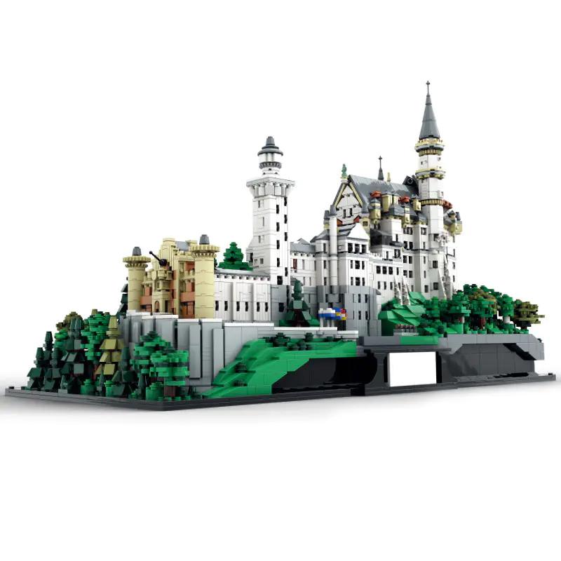 7437PCS Medieval New Swan Stone Castle In Germany Buildings Sets,City Architect Store Model Modular Buildings Blocks Adults Gift