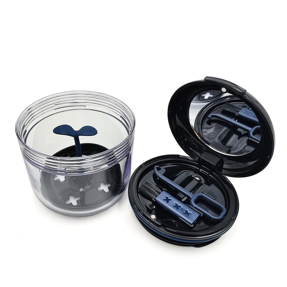 Denture Box Sealed Retainer Case Non Leaking Soaking Gem Blue Storage Container Portable Travel Camping Business Trip Multi