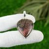 Natural Rhodonite Gemstone Pendant Handmade 925 Sterling Silver Indian Jewelry