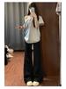 Slim White Micro Flare Jeans Female Autumn Simple High-waisted Wide-leg Skinny Leisure Straight Long Trousers Jeans for Women Long Denim Pants