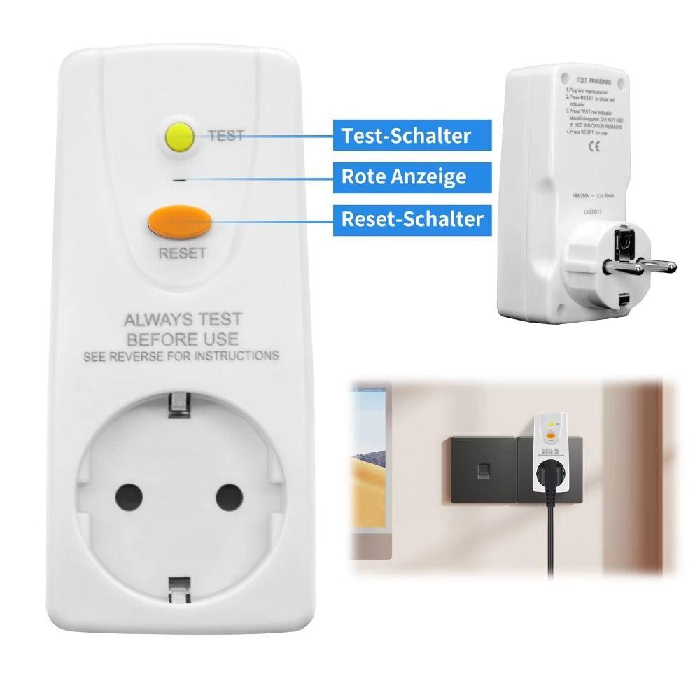 EU Plug Circuit Breaker Plug 10mA Leakage Protection Plug Personal Protection Plug  Home Use
