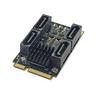 Mini PCIe to SATA 3.0 Adapter Card, 4-Port 6Gbps for Hard Drive Expansion, Synology Direct Pass-Through - Black