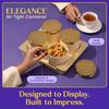 Dry Fruit Container Tray Set with Lid & Serving Tray, Airtight Container Set 430ml (4 Pieces, Polypropylene) (Elegance Ivory)