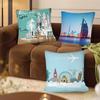 1 Stück Weltstädte Reise Rom Sydney Paris Dubai Kissenbezug Mode Quadratischer Kissenbezug Schlafzimmer Sofa Raum Ins Dekoration Freizeit