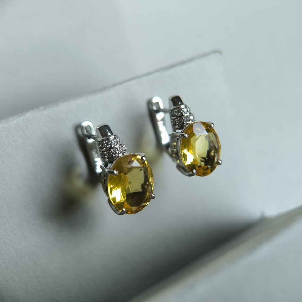 Silver Earrings with Citrine Nano 8.005ct (2190011)