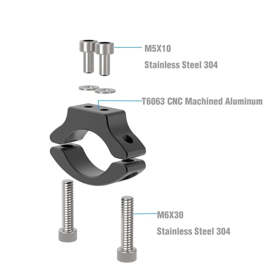 CNC Hliníková slitina G13 Držák světlometu Přemístění Svorka Pro trubku vidlice 30-54 mm
