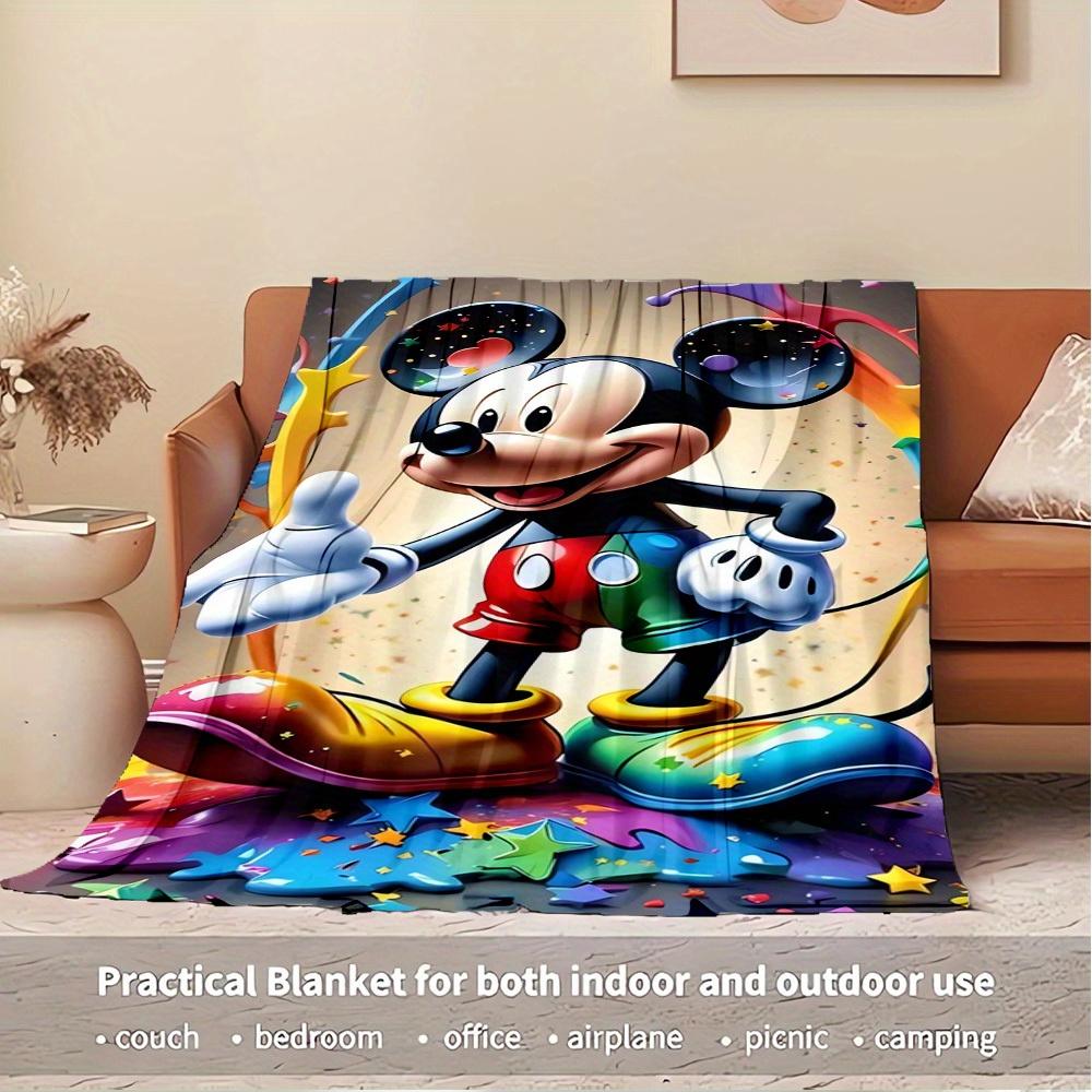 1pc Flannel Mickey Mouse Cartoon Pattern Bed Throw Blanket Sofa Blanket Birthday Gift Home Decoration Bedroom Decoration