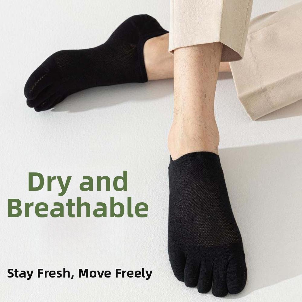 Thin Hosiery Men's Five Finger Socks Mesh Low Cut Sports Socks Fashion Five Toe Boat Socks Running