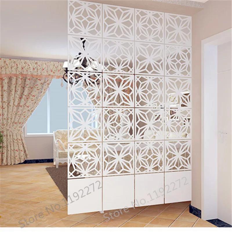 6pieces Modern Simple A Living Room Hanging Folding Screen Hollow White Dining Room Partition The Entrance Curtain Biombo