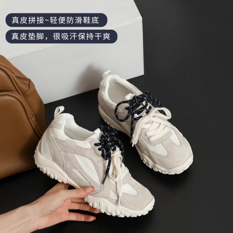 6 inner height increase small women spring and summer thick bottom sports and leisure mesh breathable leather women