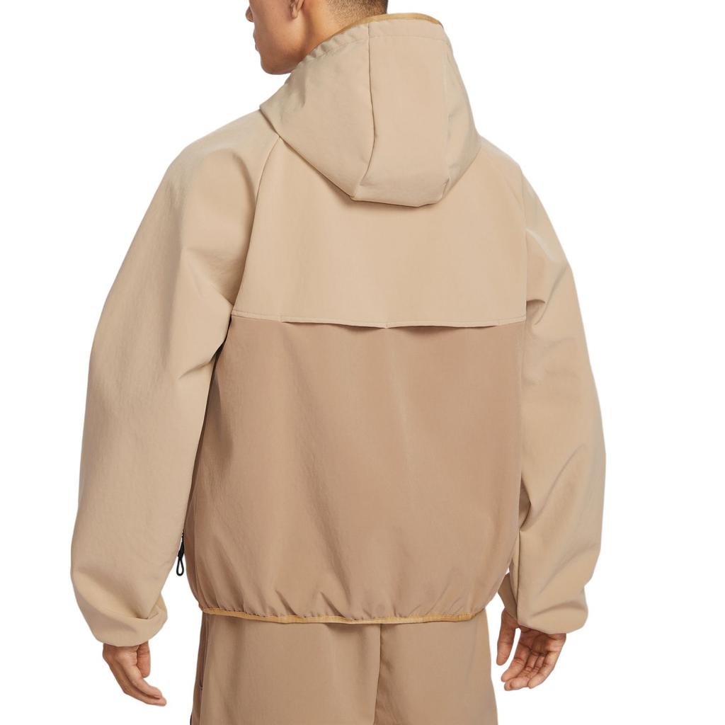 Nike WINDRUNNER Jackets Men's Linen Fabric/Light Khaki/Gym Red Hooded Moderate Other IF3370-221
