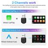 Carplay Android Auto Wireless Adapter 2 in 1 Carplay Adapter for OEM Car Stereo with USB Plug and Play Wired To Wireless