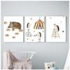 Cartoon Bear Squirrel Fox Hedgehog Spaceship Wall Art Canvas Painting Boho Posters And Prints Wall Pictures Baby Kids Room Decor