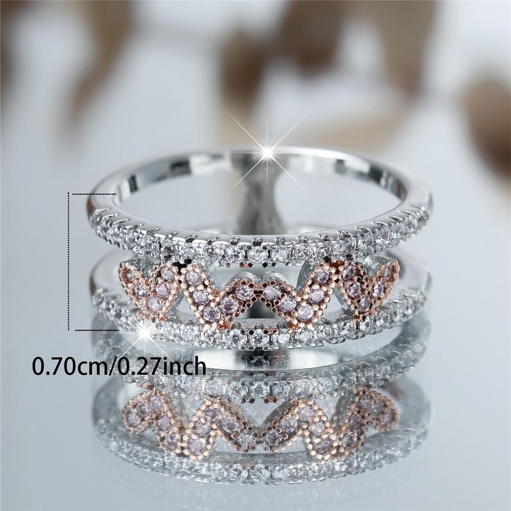 Crystal Female White Zircon Stone Engagement Rings For Women Silver Color Wedding Bands Jewelry Party Gifts